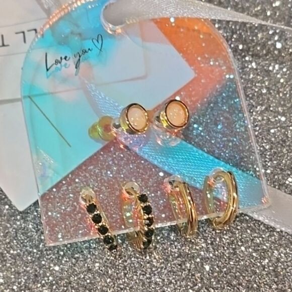 Full Tilt 3-PK 14K Gold Dipped Hoop Earring Set - Picture 4 of 6